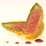 Jalapeno Bomb: Jalapeno stuffed w/ spicy tuna, deep fried dressed w/ eel sauce