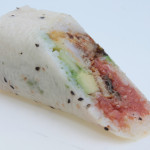 Jogasaki 4A: Spicy tuna, avocado, cucumber, shrimp tempura and BBQ eel wrapped w/ soy paper