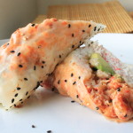 Lobster Burrito: Crab meat, avocado, cucumber and baked langostino wrapped w/ soy paper