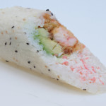 Popcorn Lobster: Crab meat, avocado, cucumber and langostino tempura wrapped w/ soy paper