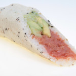 Spicy Tuna Delight: Spicy tuna, avocado and cucumber wrapped w/ soy paper